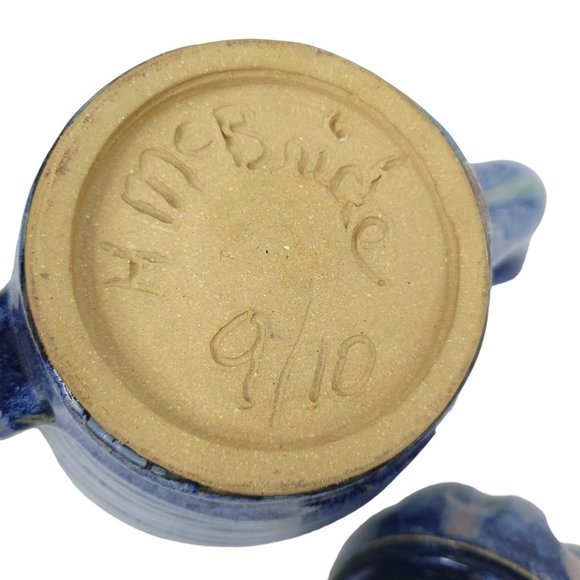 Whimsical Blue Teapot Southern Pottery 24 oz Handmade Boho Artsy Unique Gift - Picture 7 of 12